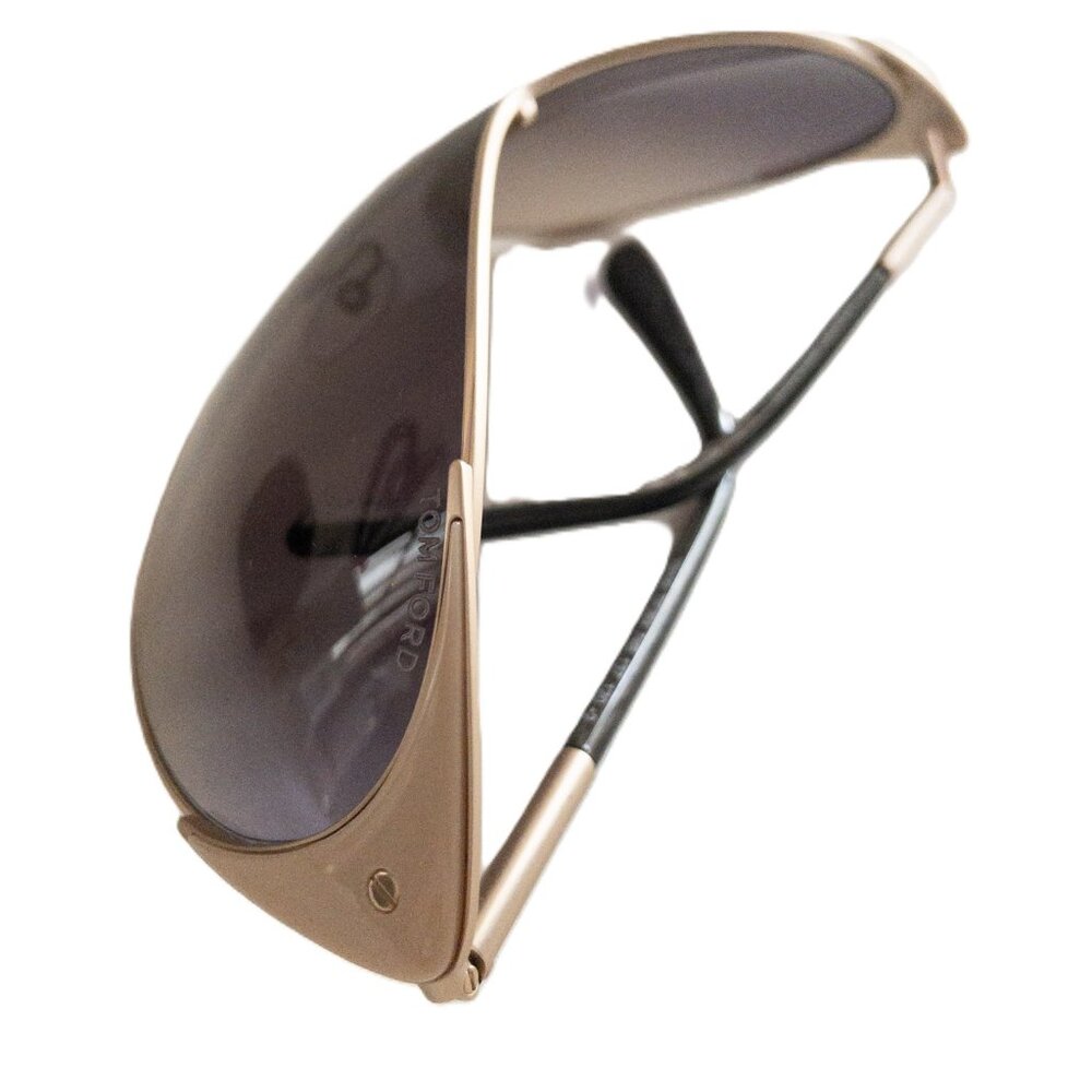 Tom Ford Vanda Oversized Sunglasses UV Cat Eye Nude Gold Vacation Summer - Picture 4 of 16